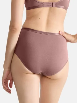 sloggi Damen High Waist Panty - 6er Pack GO Daily Cotton in braun