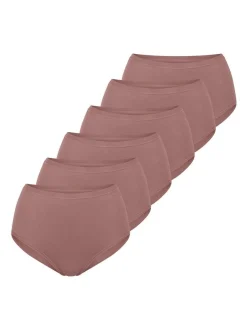 sloggi Damen High Waist Panty - 6er Pack GO Daily Cotton in braun