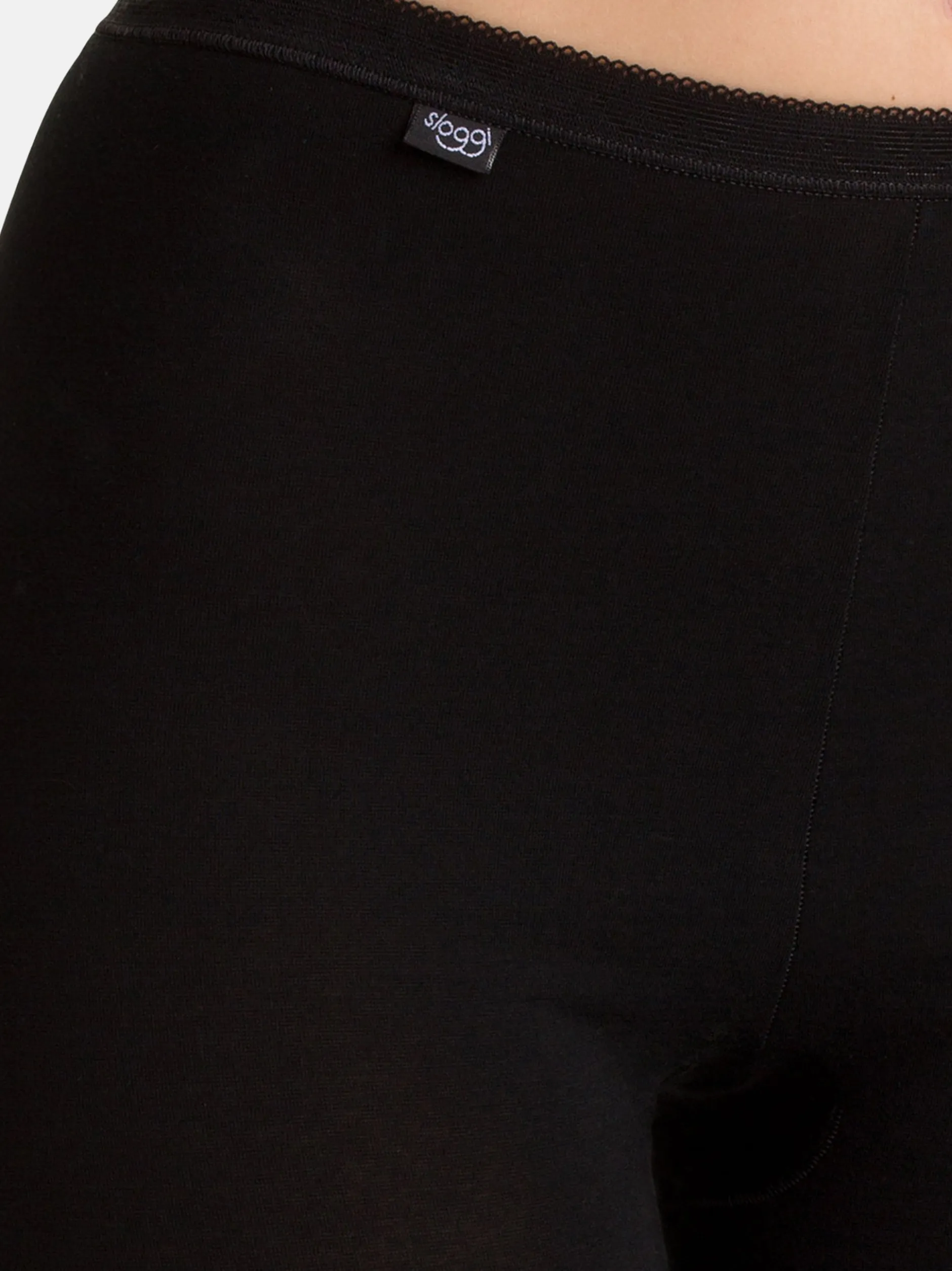 sloggi Damen Long Slip - 3er Pack Basic+ in schwarz