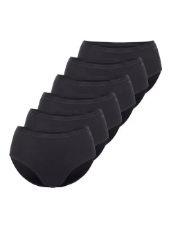 sloggi Damen Midi Slip - 6er Pack GO Daily Cotton in schwarz