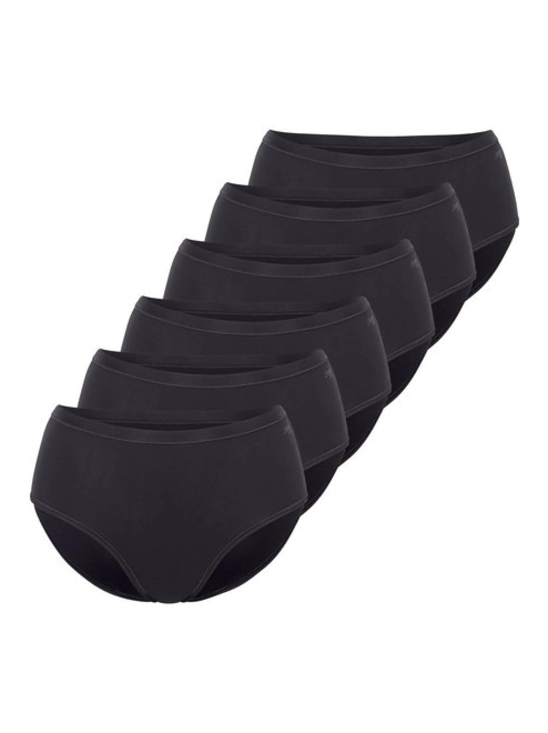 sloggi Damen Midi Slip - 6er Pack GO Daily Cotton in schwarz