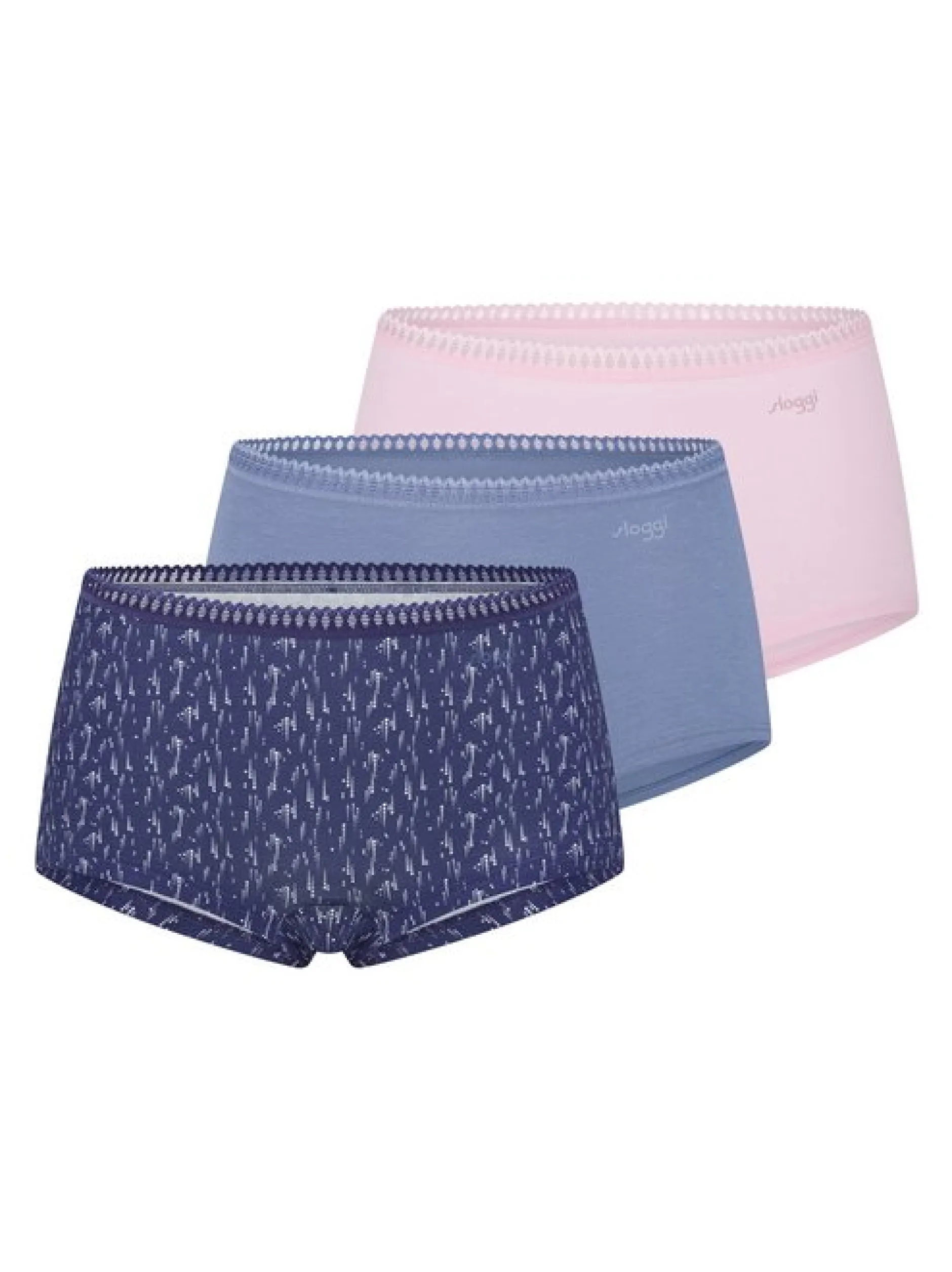 sloggi Damen Short Slip - 3er Pack GO Crush in blau