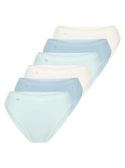 sloggi Damen Tai Slip - 6er Pack Basic+ in hellblau