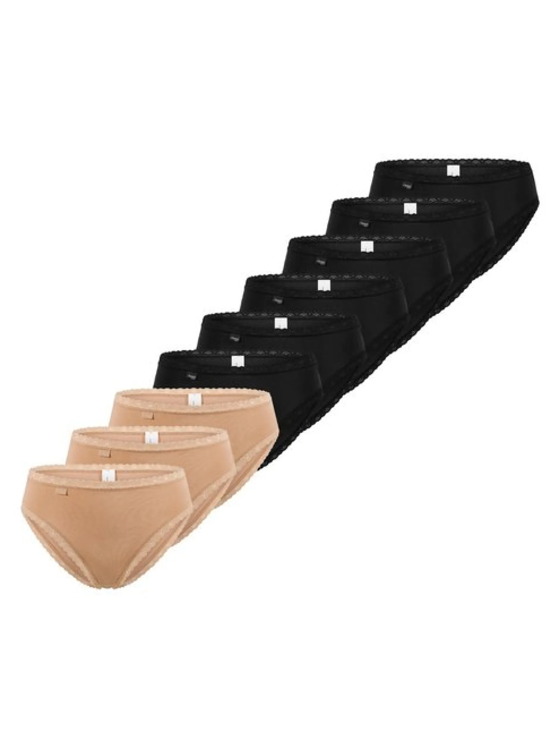 sloggi Damen Tai Slip - 9er Pack 24/7 Cotton Lace in braun