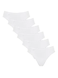 sloggi Damen Tai Slip - 6er Pack 24/7 Cotton Lace in weiß