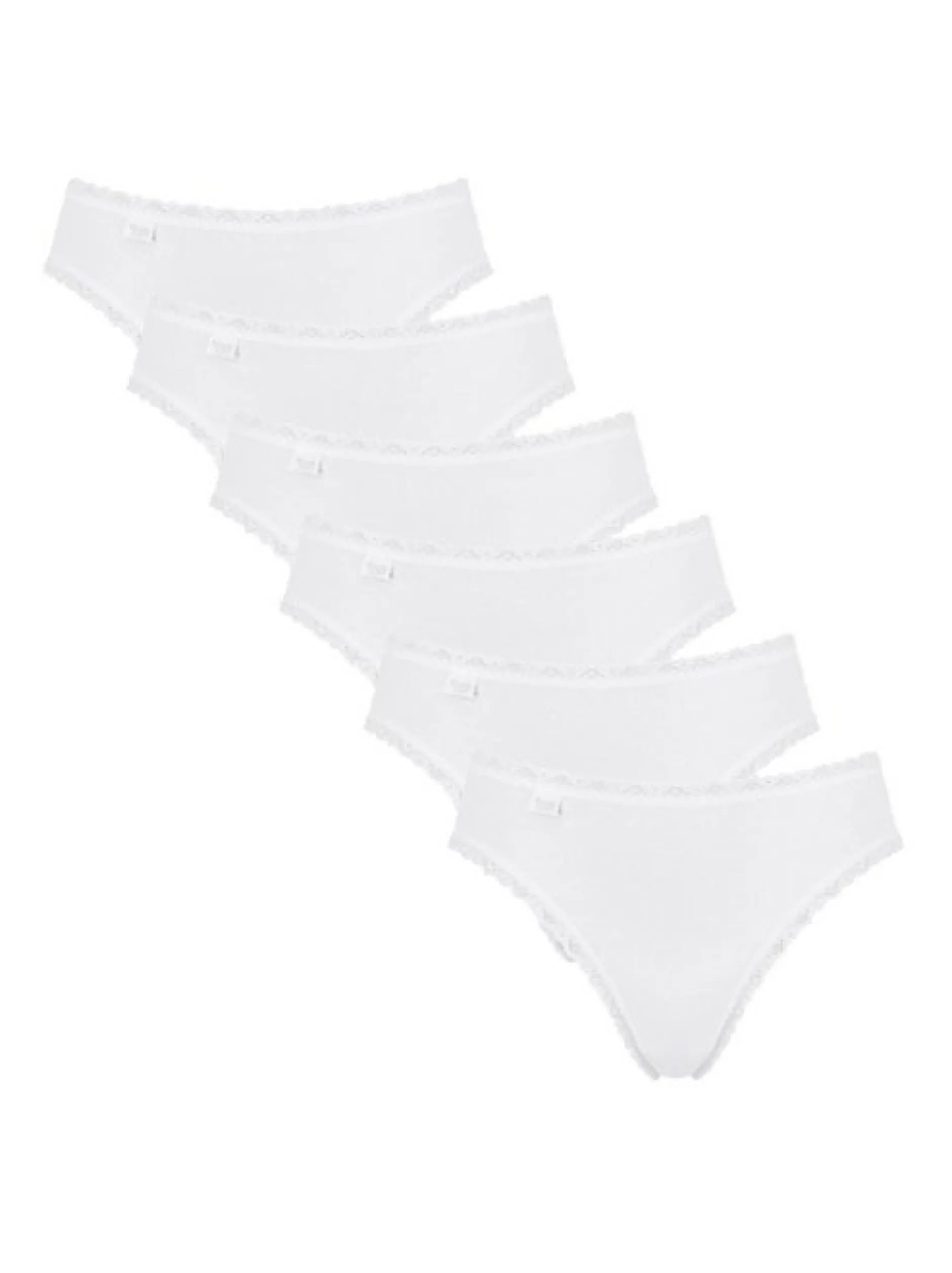 sloggi Damen Tai Slip - 6er Pack 24/7 Cotton Lace in weiß