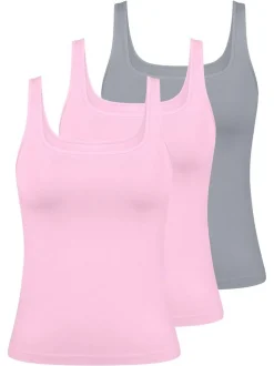 sloggi Damen Unterhemd - 3er Pack GO Sense in mehrfarbig