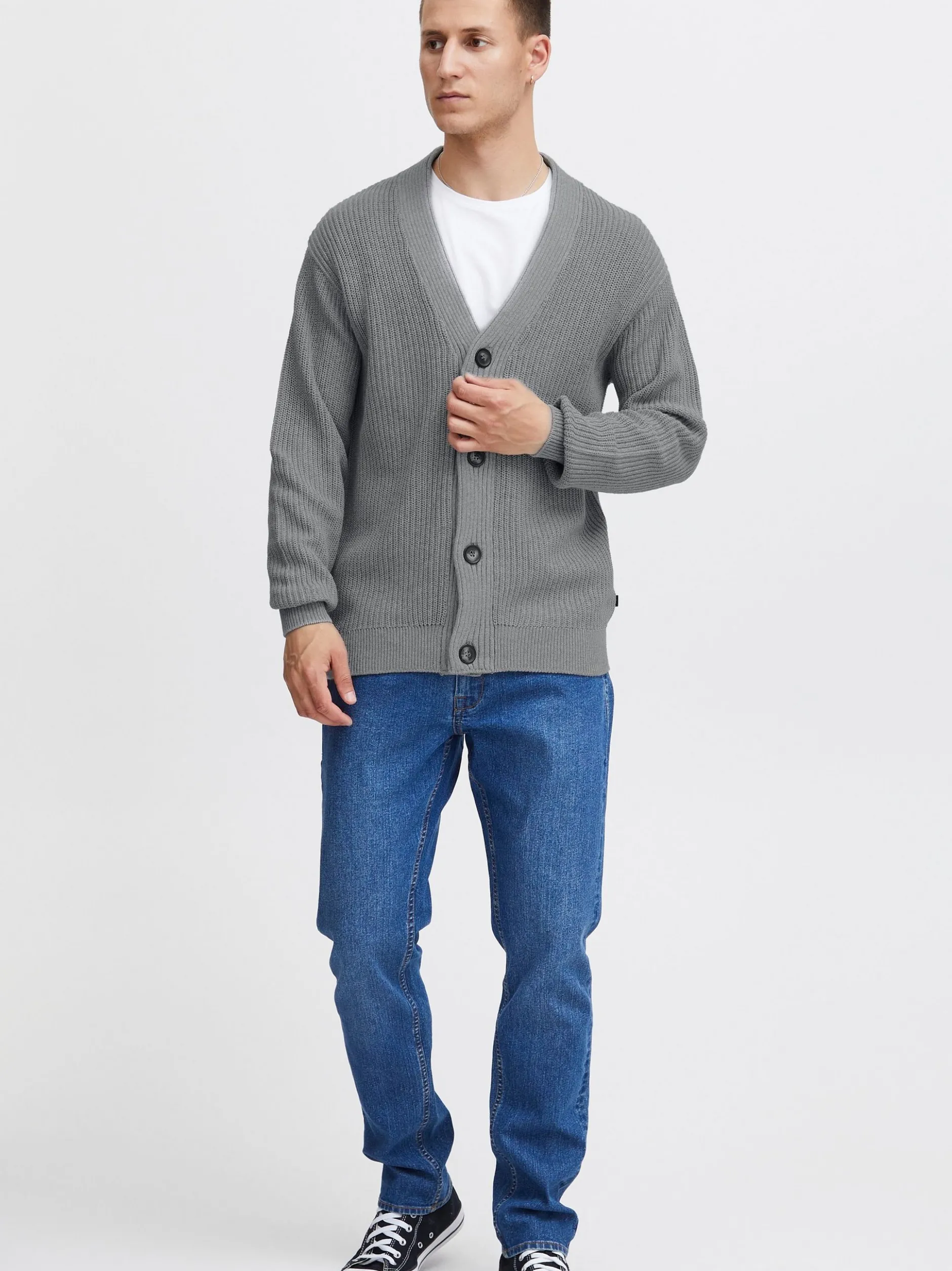 Solid Herren Cardigan - SDGore in grau