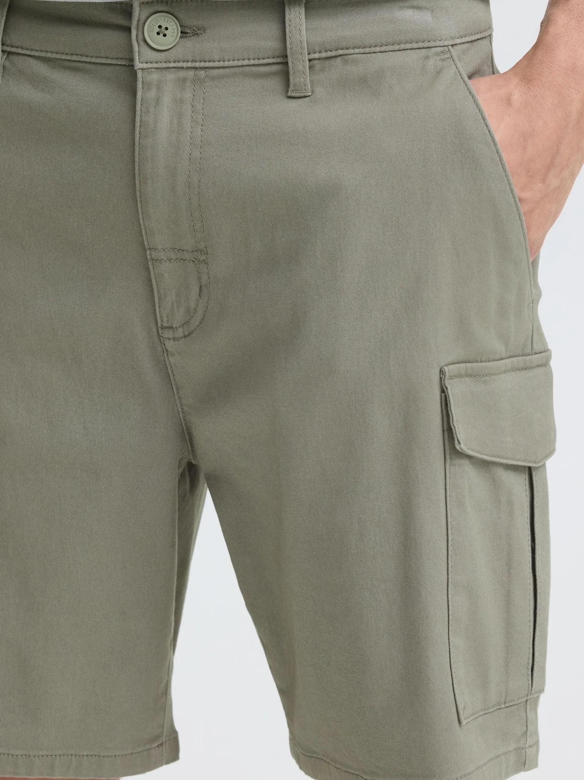 Solid Herren Cargoshorts - SDMohan Stretch in grün