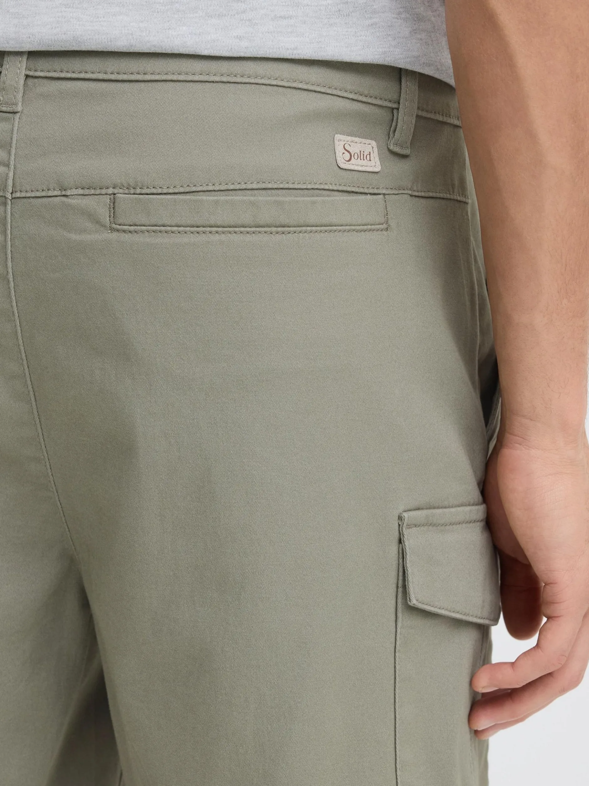 Solid Herren Cargoshorts - SDMohan Stretch in grün