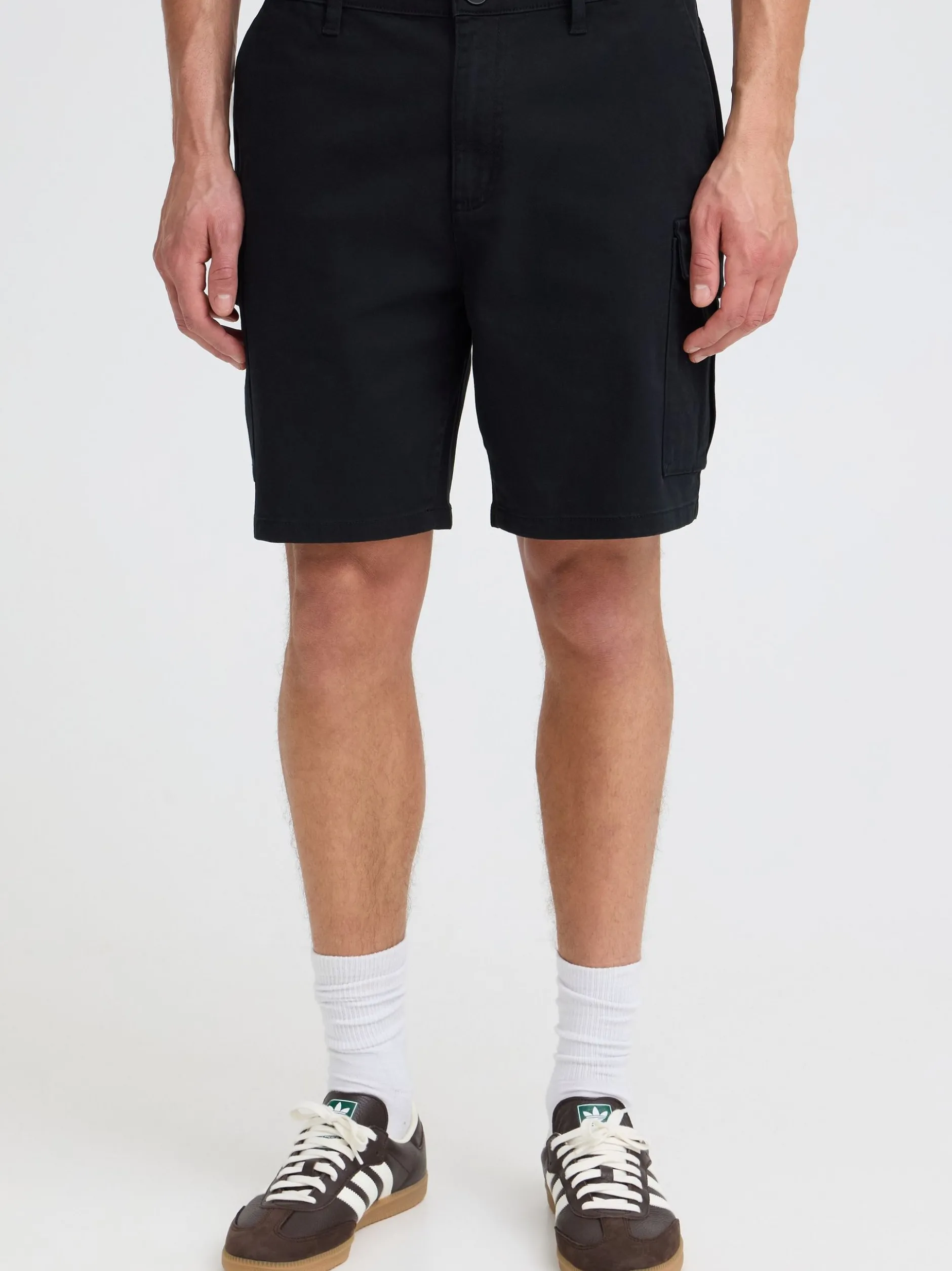 Solid Herren Cargoshorts - SDMohan Stretch in schwarz