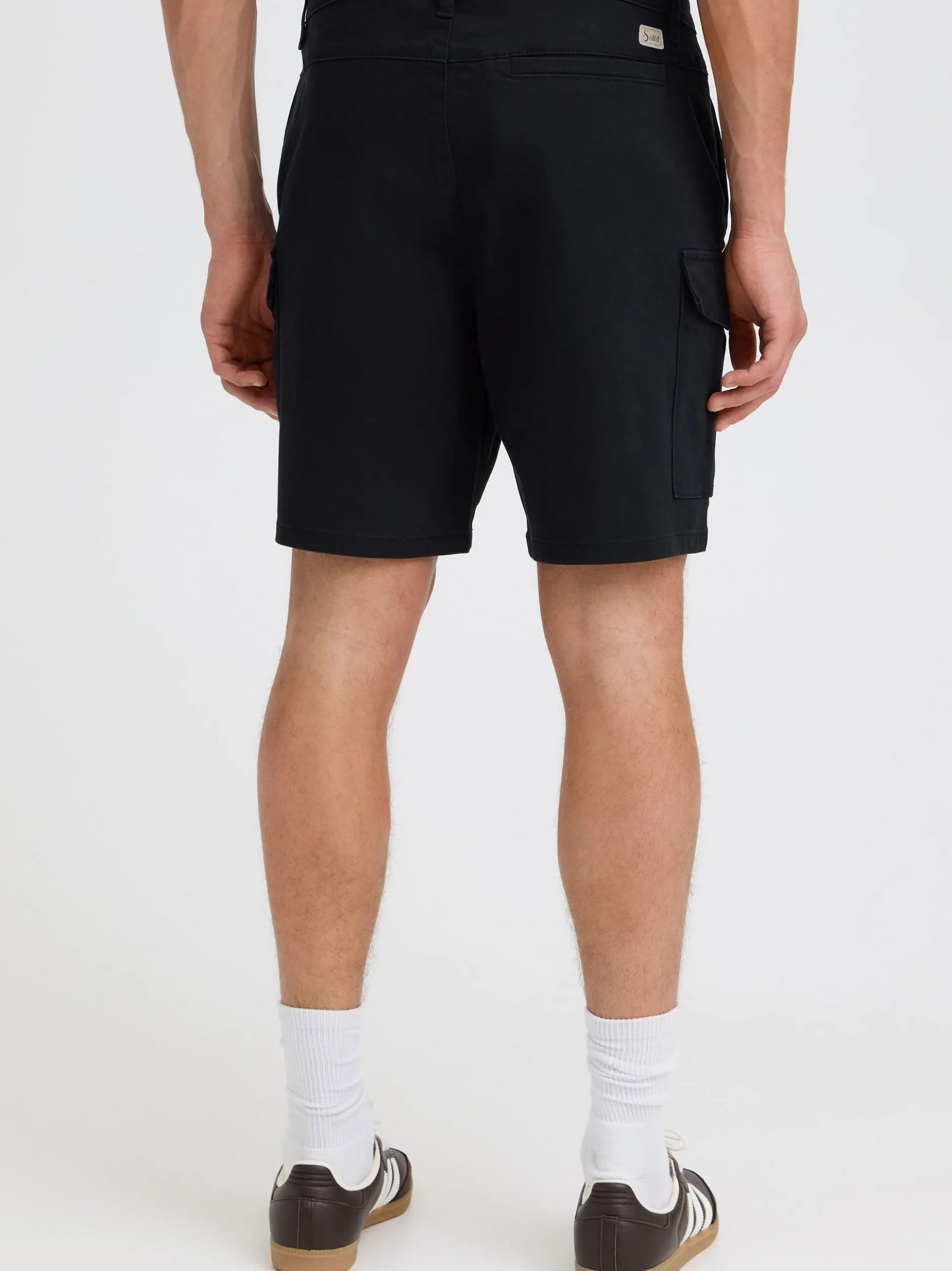 Solid Herren Cargoshorts - SDMohan Stretch in schwarz