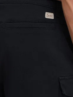 Solid Herren Cargoshorts - SDMohan Stretch in schwarz