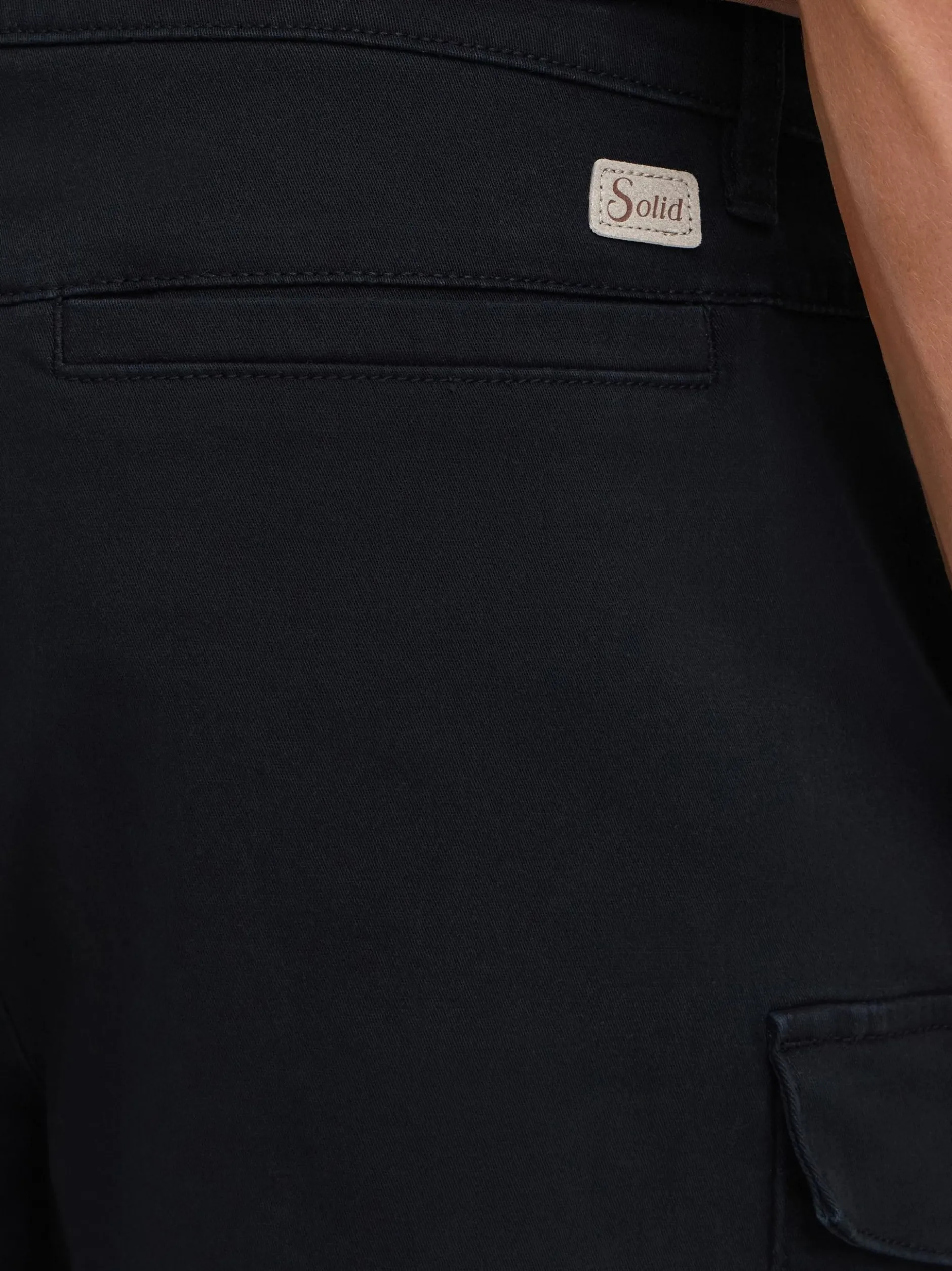 Solid Herren Cargoshorts - SDMohan Stretch in schwarz