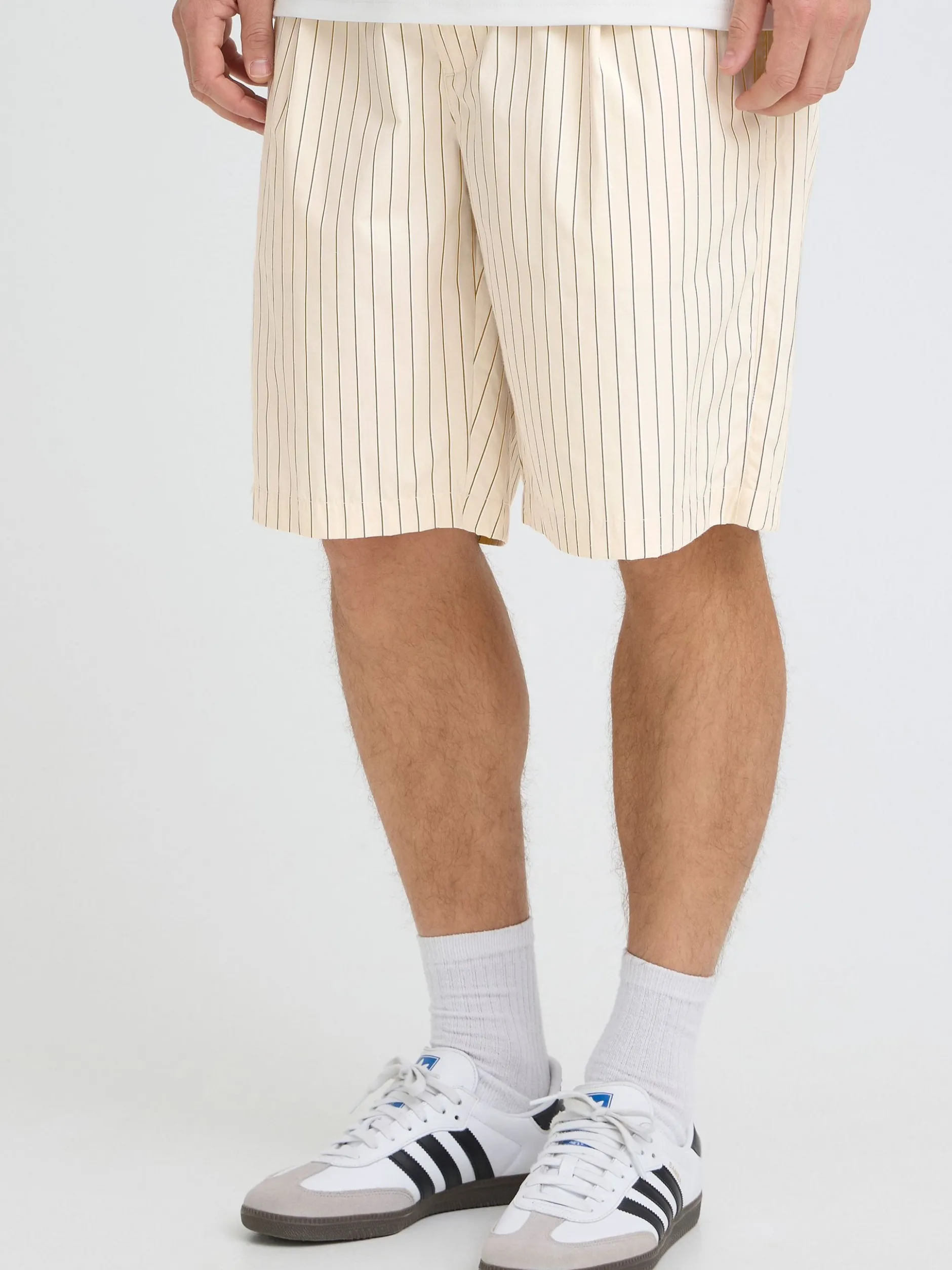 Solid Herren Chinoshorts - SDAlann Striped in beige