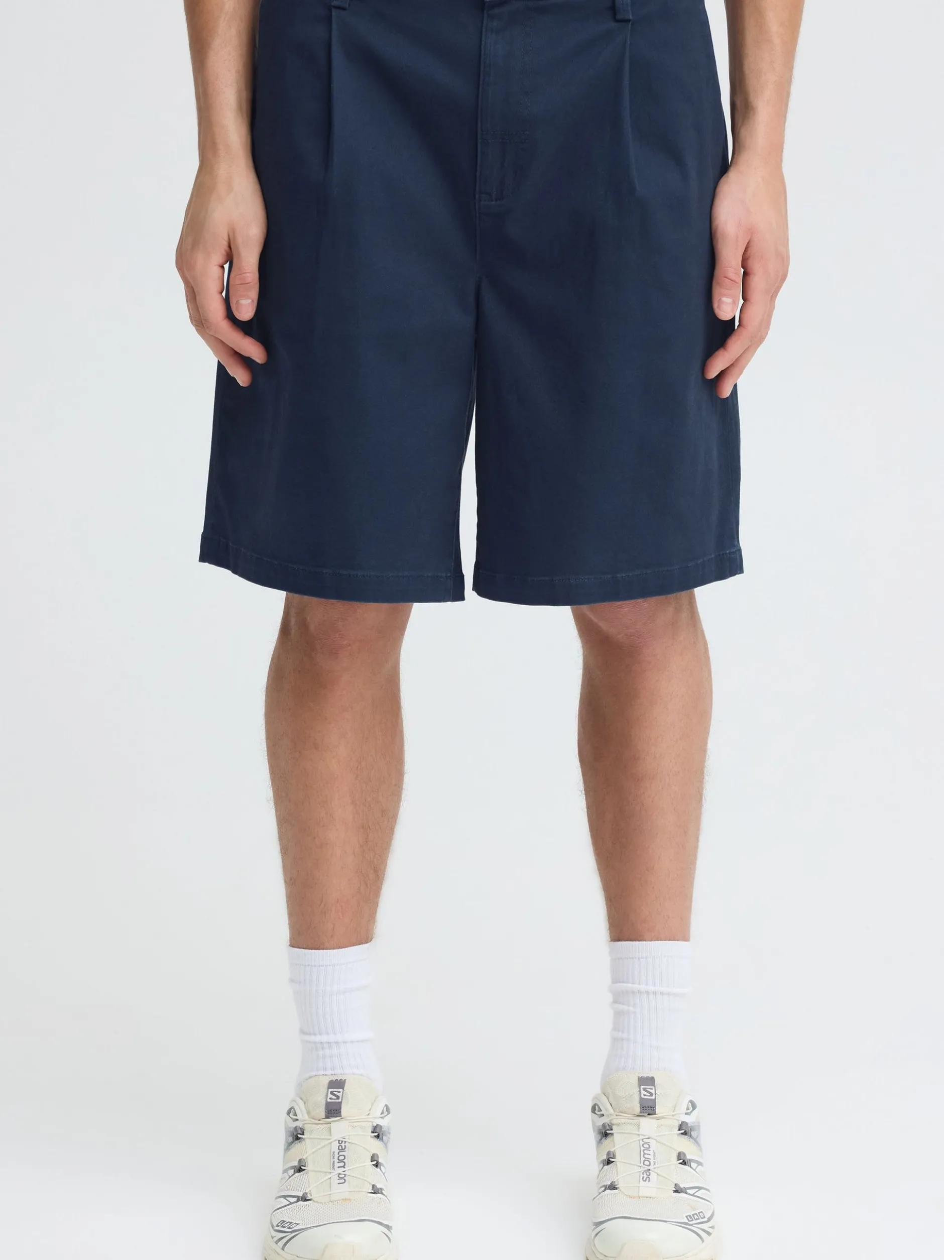 Solid Herren Chinoshorts - SDMohan Relaxed Fit in blau
