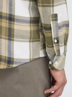 Solid Herren Flanellhemd - SDChris in oliv