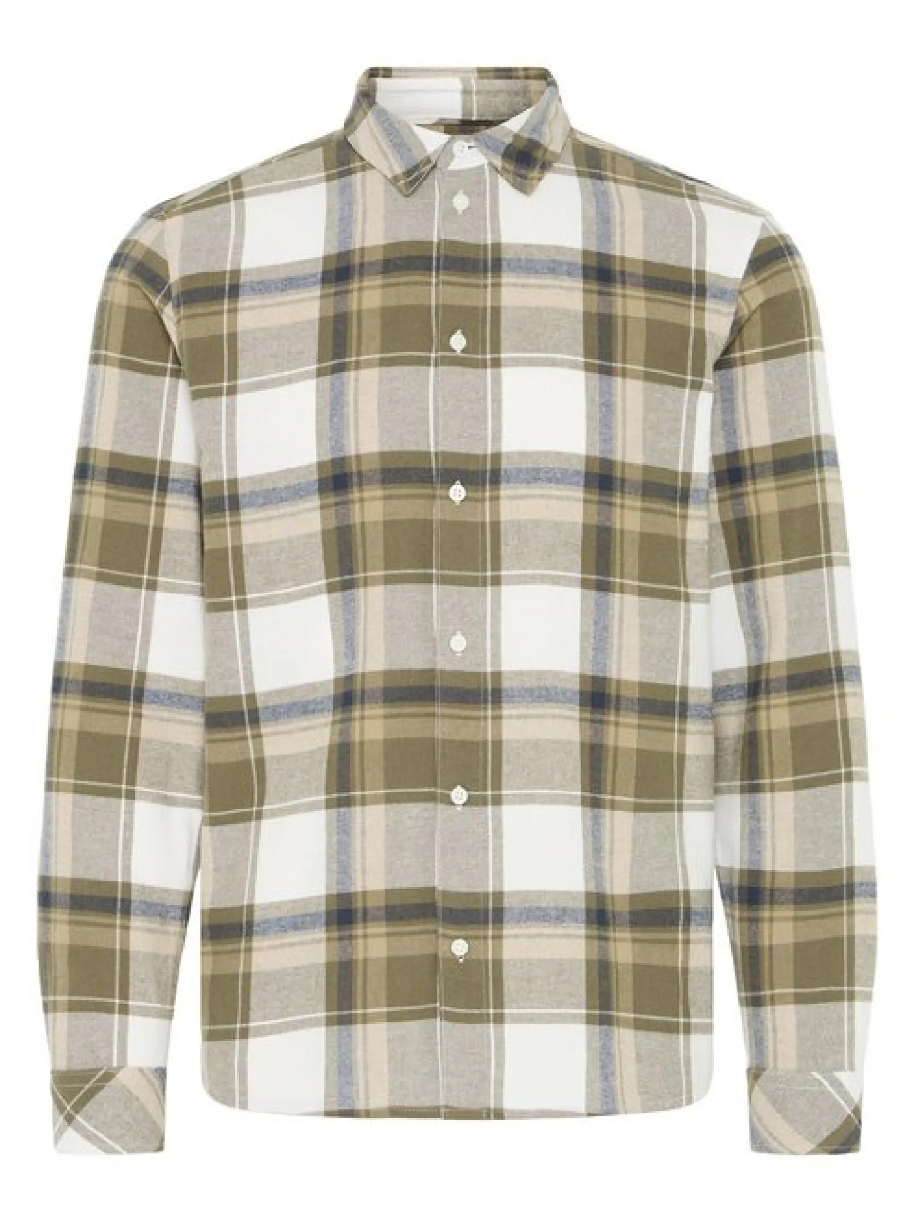 Solid Herren Flanellhemd - SDChris in oliv