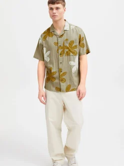 Solid Herren Kurzarmhemd - SDImad in beige
