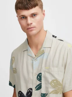 Solid Herren Kurzarmhemd - SDImad in beige