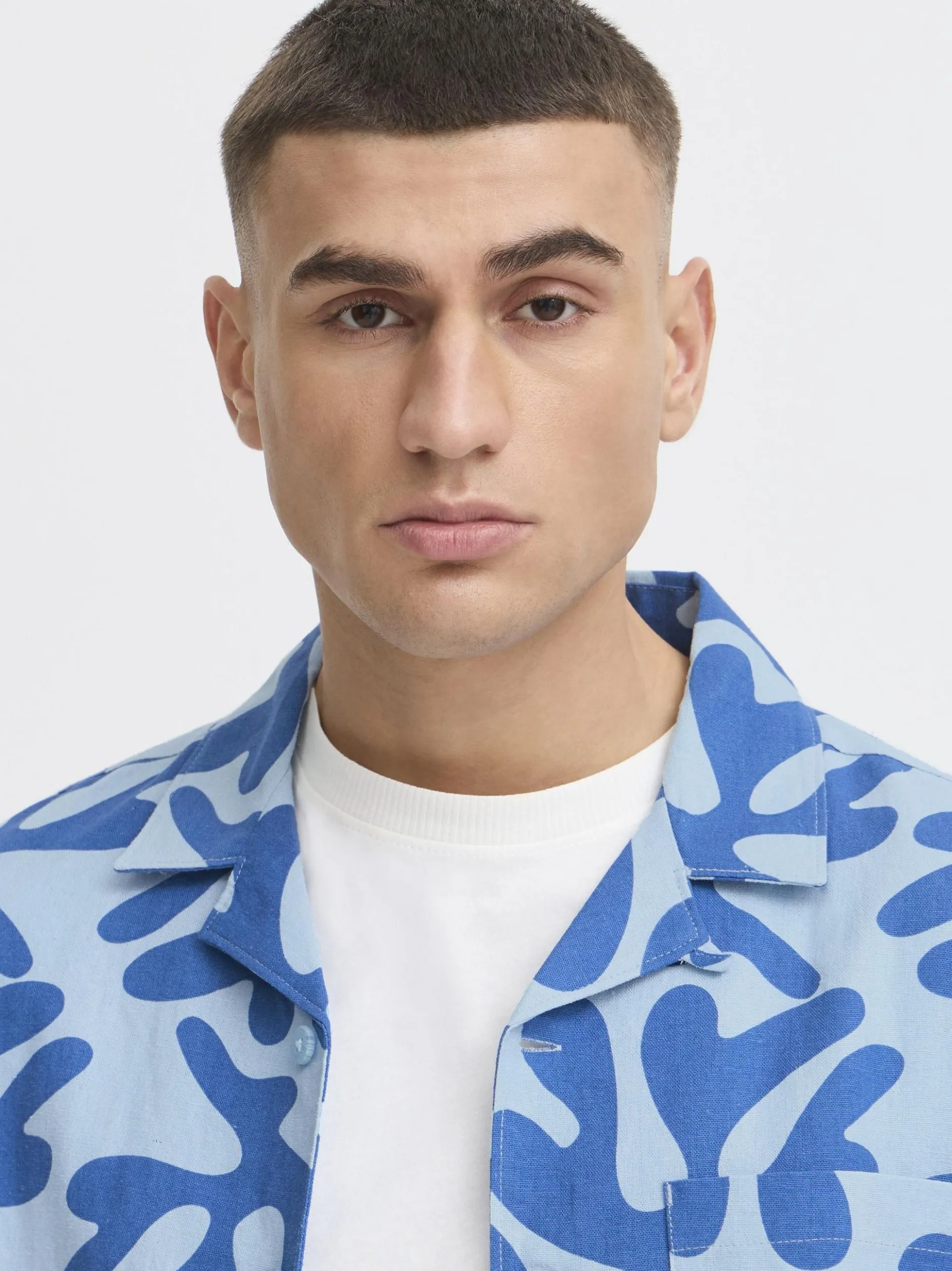 Solid Herren Kurzarmhemd - SDOlavi in blau