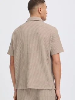 Solid Herren Kurzarmhemd - SDUtley in beige