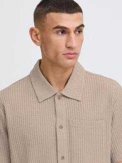 Solid Herren Kurzarmhemd - SDUtley in beige