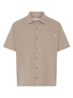 Solid Herren Kurzarmhemd - SDUtley in beige