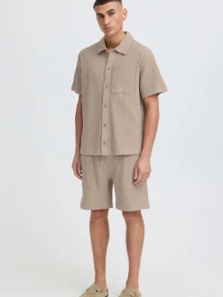 Solid Herren Kurzarmhemd - SDUtley in beige