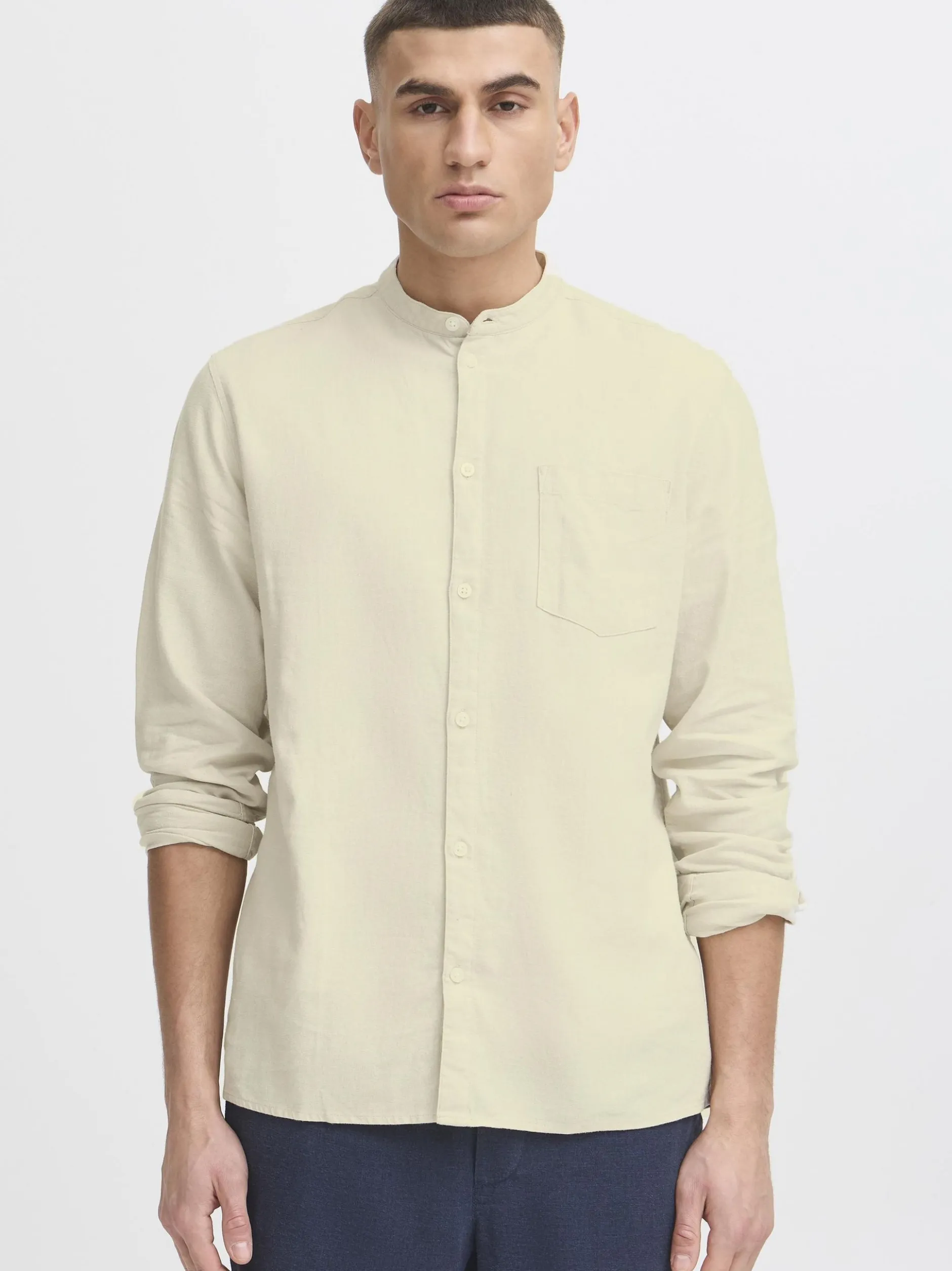Solid Herren Langarmhemd - SDAllan in beige