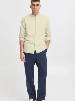 Solid Herren Langarmhemd - SDAllan in beige