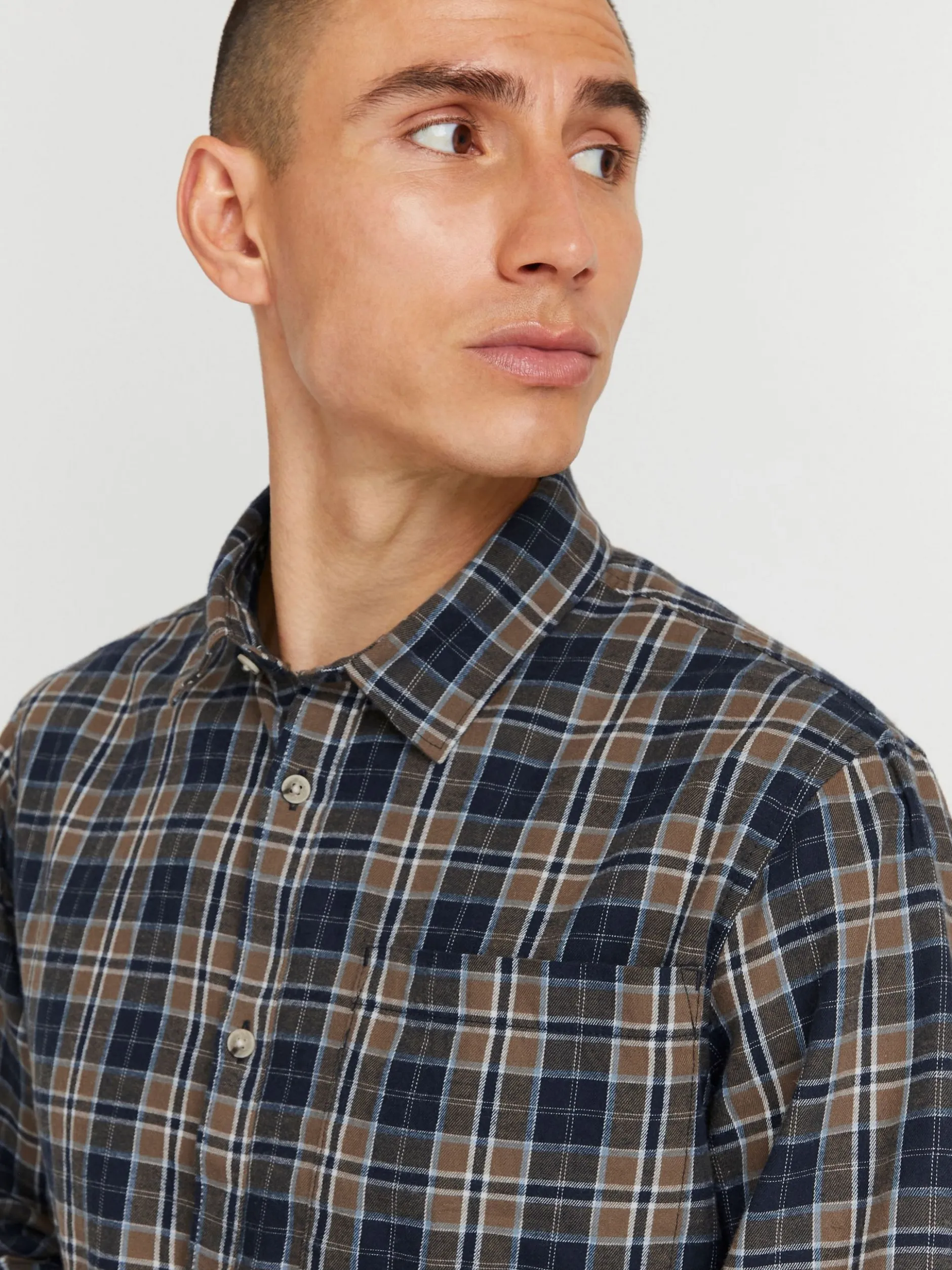 Solid Herren Langarmhemd - SDCourt in braun