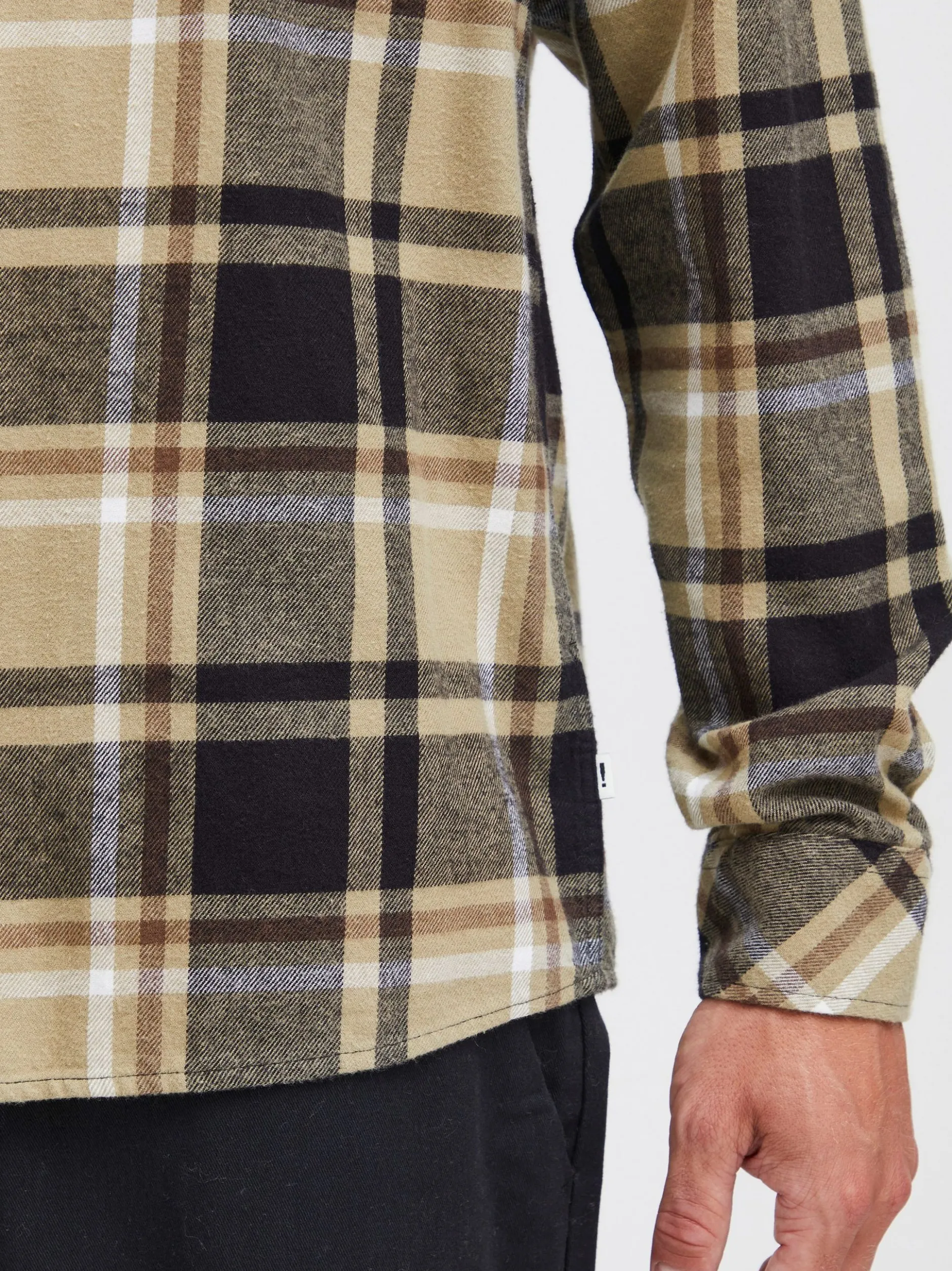 Solid Herren Langarmhemd - SDCraig in beige