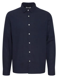 Solid Herren Langarmhemd - SDEnea in blau