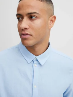 Solid Herren Langarmhemd - SDEnea in blau