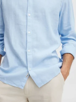 Solid Herren Langarmhemd - SDEnea in blau
