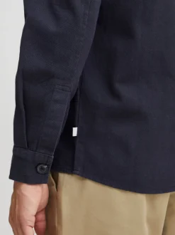 Solid Herren Langarmhemd - SDFidel in blau