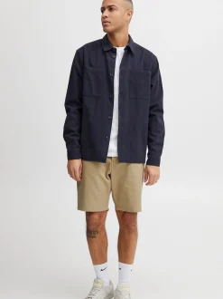 Solid Herren Langarmhemd - SDFidel in blau