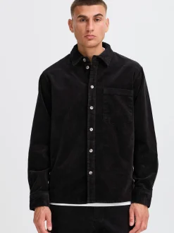 Solid Herren Langarmhemd - SDMeyer in schwarz