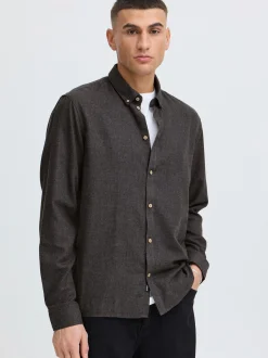Solid Herren Langarmhemd - SDPepe in schwarz