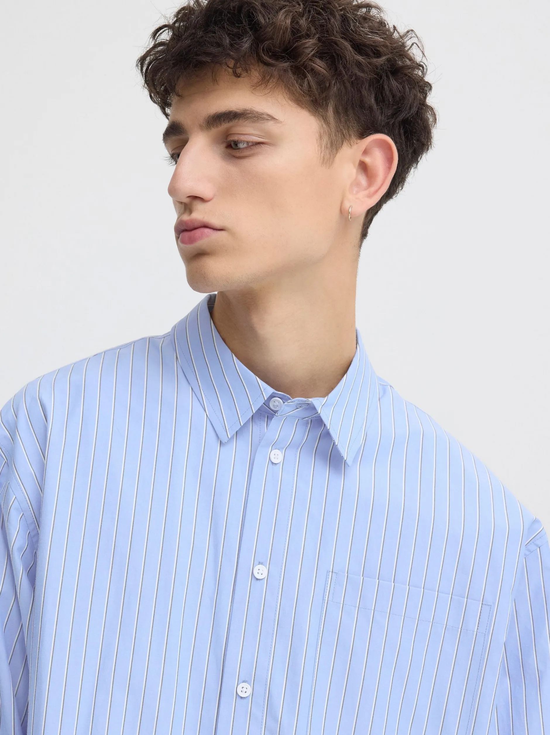 Solid Herren Langarmhemd - SDTucker in blau