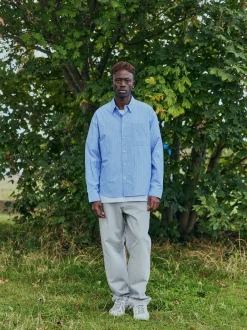 Solid Herren Langarmhemd - SDTucker in blau