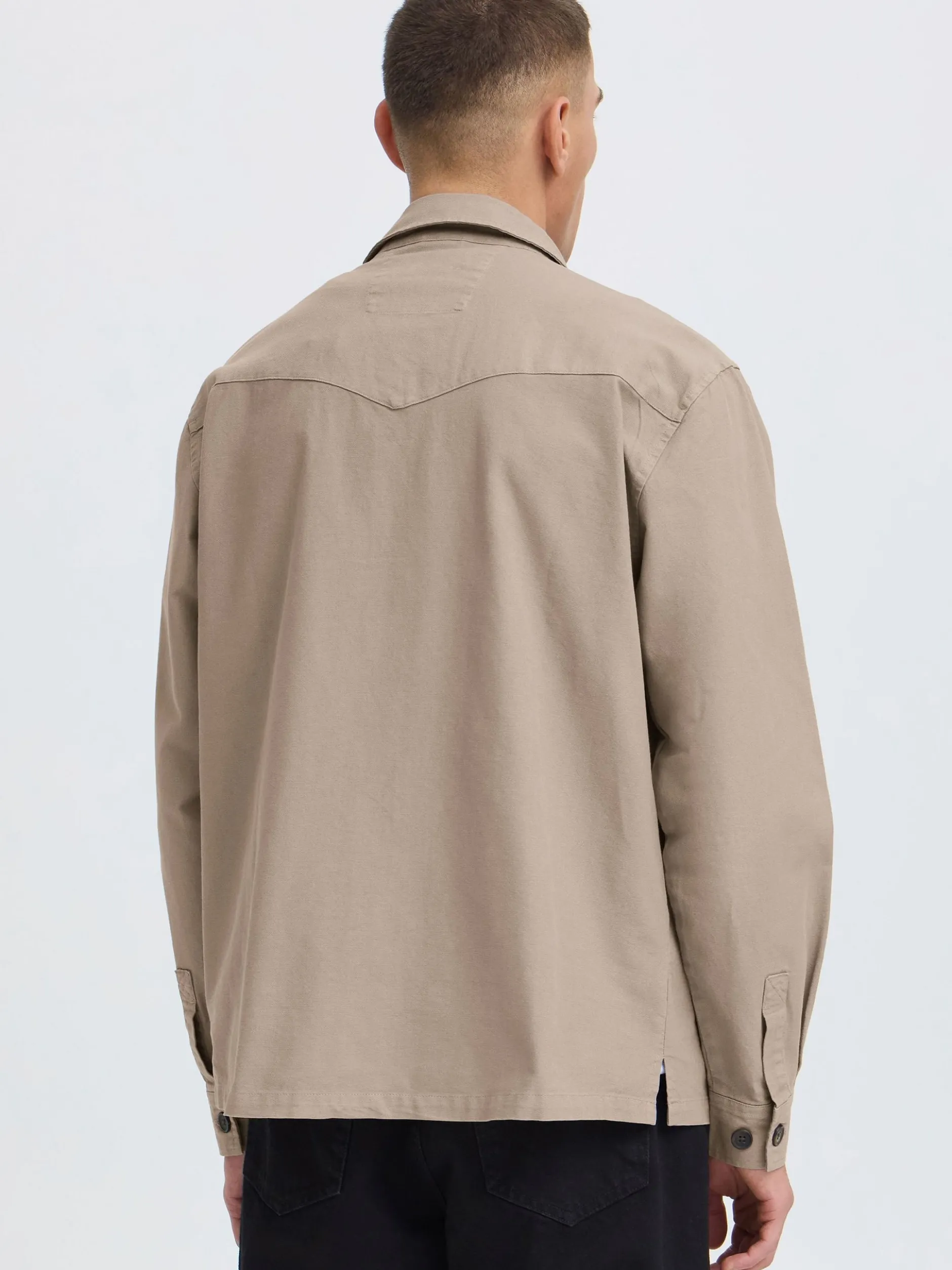 Solid Herren Langarmhemd - SDUgden in beige
