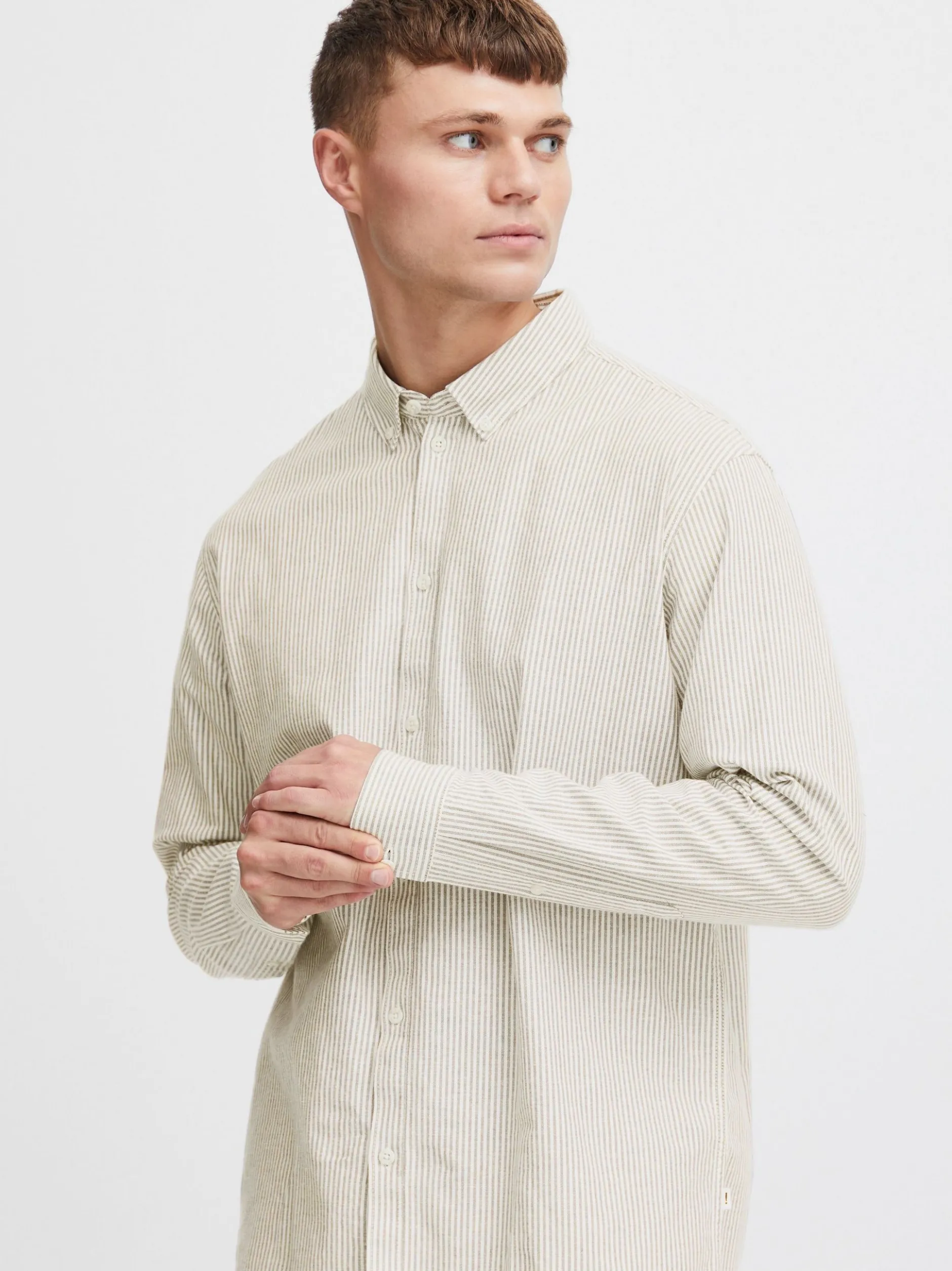 Solid Herren Langarmshirt - SDVal in beige