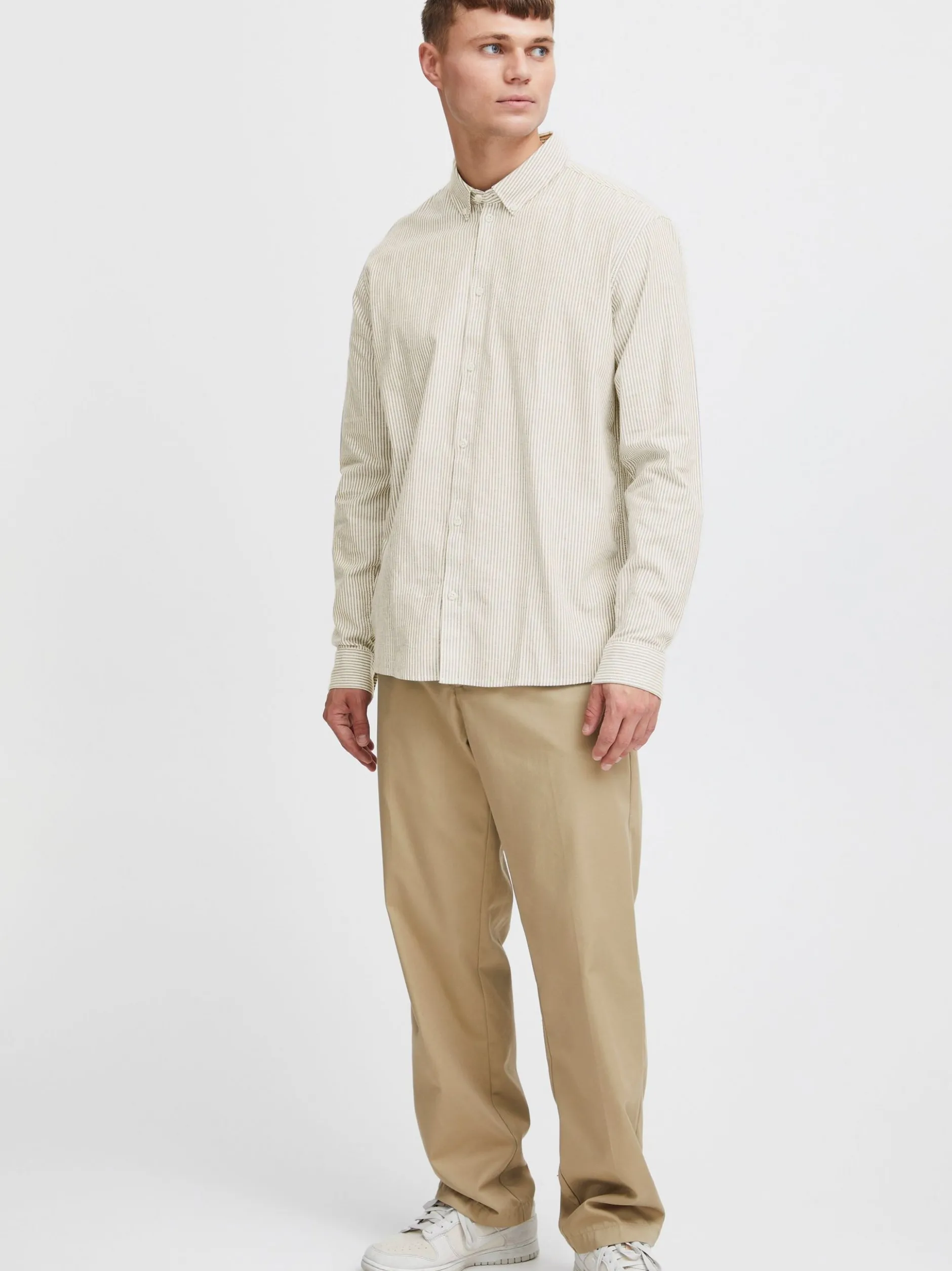 Solid Herren Langarmshirt - SDVal in beige