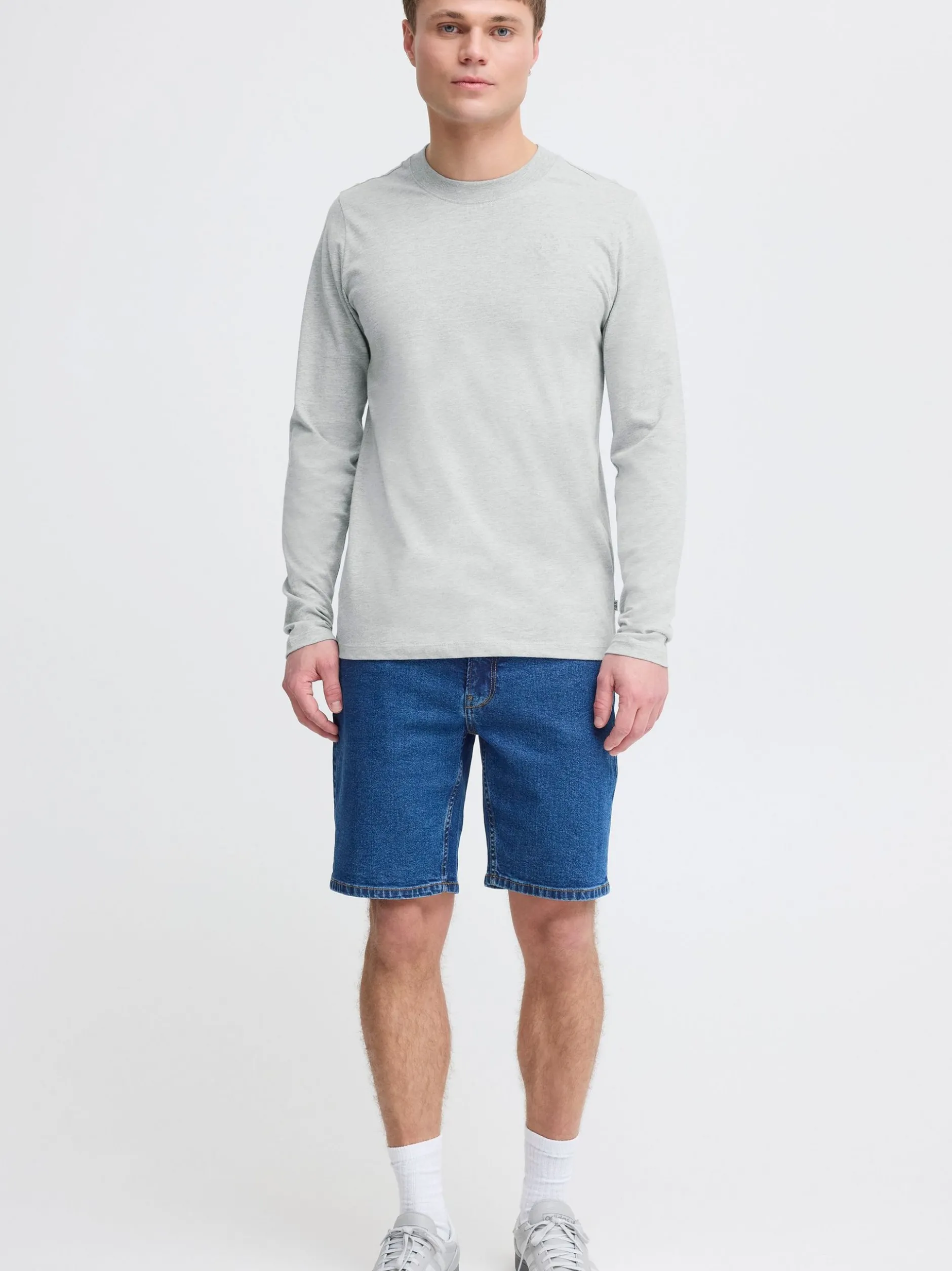 Solid Herren Langarmshirt - SDOdatten in grau schwarz