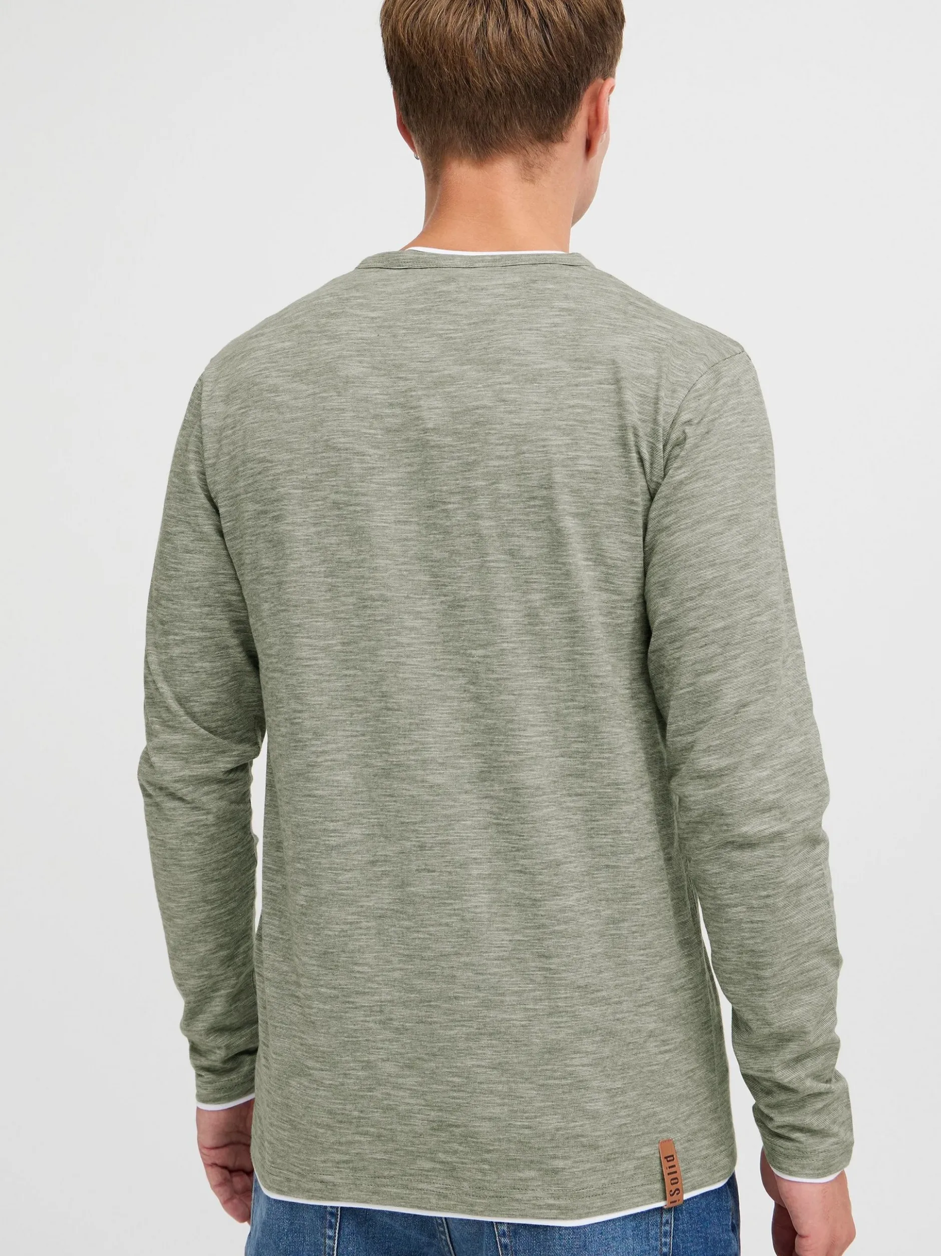 Solid Herren Langarmshirt - SDBelagos in oliv