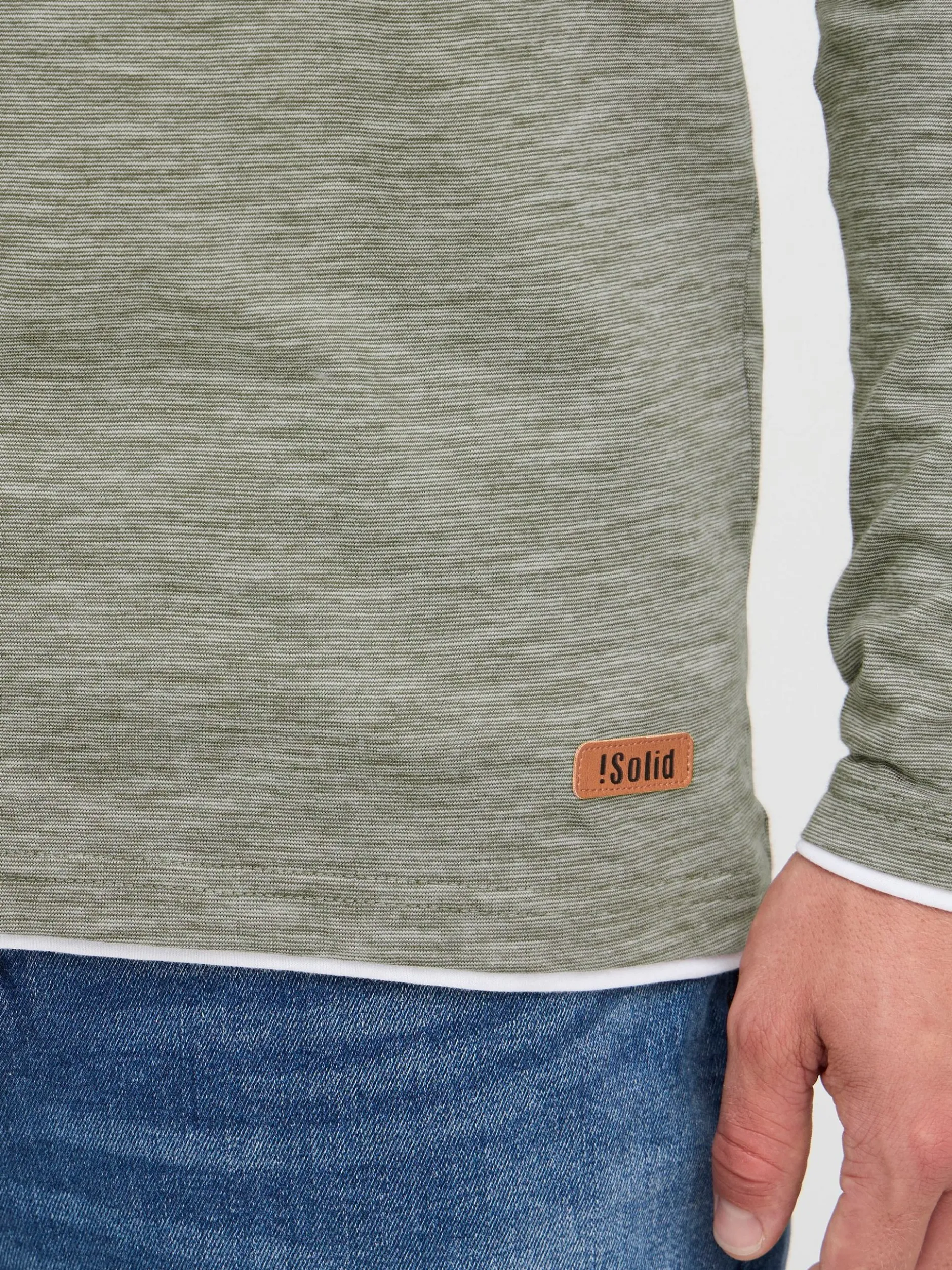 Solid Herren Langarmshirt - SDBelagos in oliv