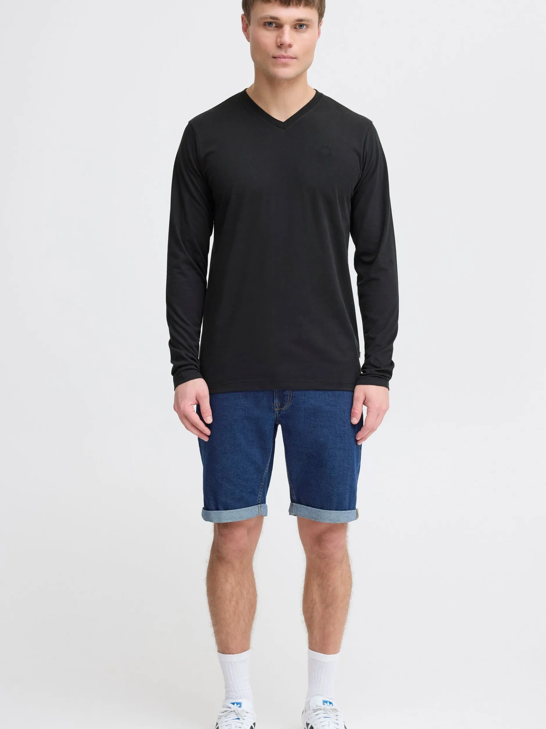 Solid Herren Langarmshirt - SDOdifan in schwarz