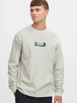 Solid Herren Langarmshirt - SDHammou in grau